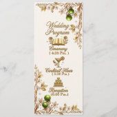 Florida Orange Blossom Gold Elegante Hochzeitsprog Programm (Vorderseite)