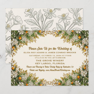 Florida Orange Blossom Hochzeitseinladung Save The Date