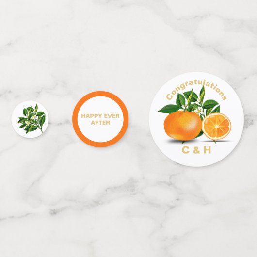 Florida Orange & Blossom Personalisiert Konfetti (Rückseiten)