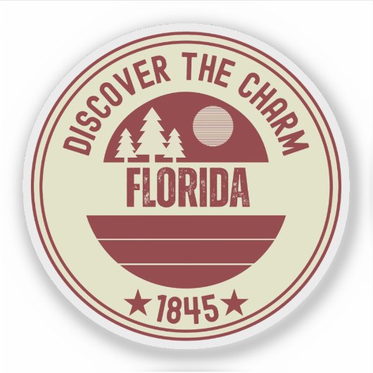 Florida Orange - Citrus Staat Souvenir Aufkleber (Vorderseite)