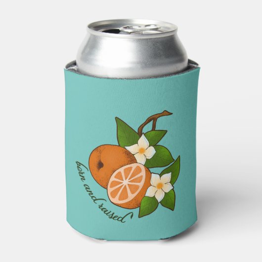Florida Orange Geboren und erhöht Dosenkühler (Kanne Vorderseite)