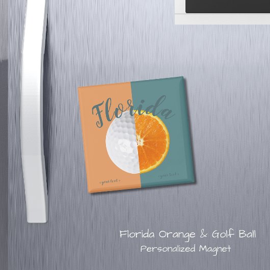 Florida Orange Golf Ball Magnet