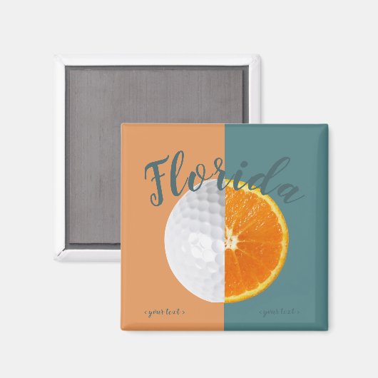 Florida Orange Golf Ball Magnet (Vorderseite/Rückseite)