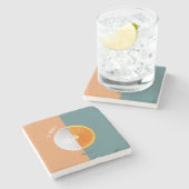 Florida Orange Golf Ball Steinuntersetzer (Seitenansicht)