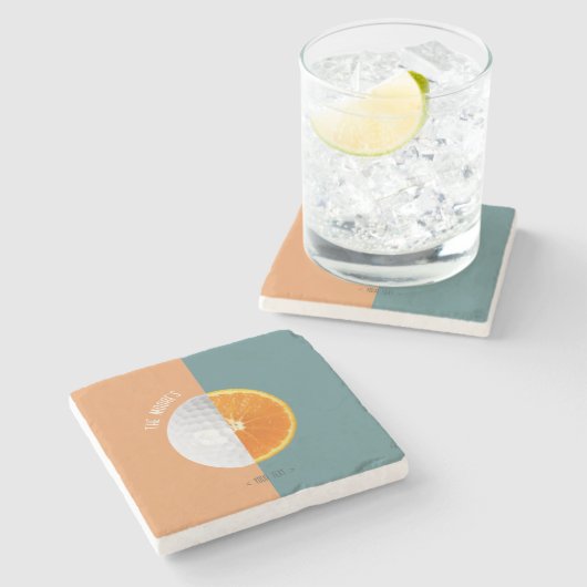 Florida Orange Golf Ball Steinuntersetzer (Seitenansicht)