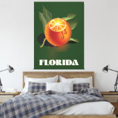 Florida Orange Reiseplakat Leinwanddruck (Insitu (Schlafzimmer))