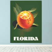 Florida Orange Reiseplakat Leinwanddruck (Insitu (Holzboden))