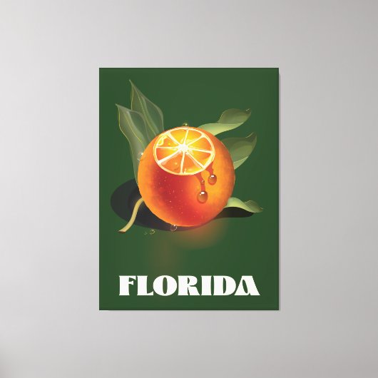 Florida Orange Reiseplakat Leinwanddruck (Vorderseite)