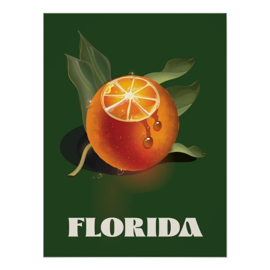 Florida Orange Reiseposter Poster (Vorderseite)