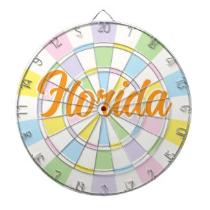 Florida Orange Text in Weiß- und Pastellfarben Dartscheibe