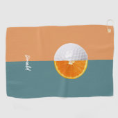 Florida Orange und Golf Ball Golfhandtuch (Horizontal)