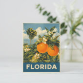 Florida Orange Vintage Travel Postkarte (Stehend Vorderseite)
