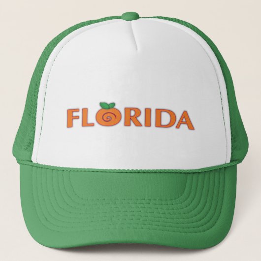 FLORIDA-Orangen-Text Truckerkappe (Vorderseite)
