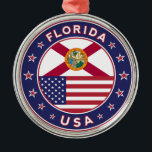 Florida Ornament Aus Metall<br><div class="desc">Florida,  Jacksonville,  Miami,  Tampa,  Orlando,  Fort Lauderdale,  Key West,  Ocean Drive,  Key Biscayne,  Miami Beach, </div>