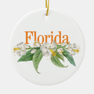Florida Ornament mit Orangen Blüten