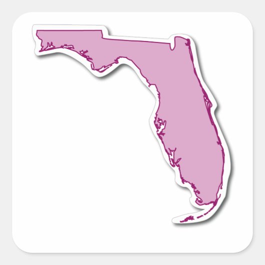 Florida Outline-Aufkleber Quadratischer Aufkleber (Vorderseite)