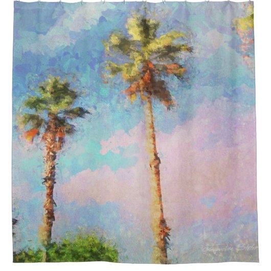 Florida Painted Palms Duschvorhang (Vorderseite)
