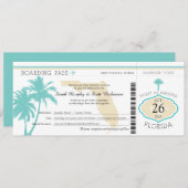 Florida Palm Tree Boarding Hochzeit Einladung (Vorne/Hinten)