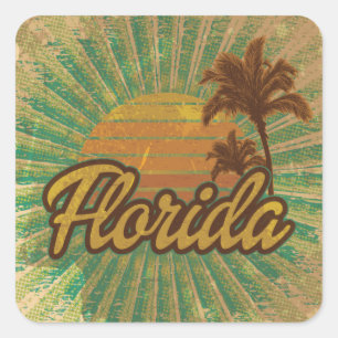 Florida Palm Trees Quadratischer Aufkleber