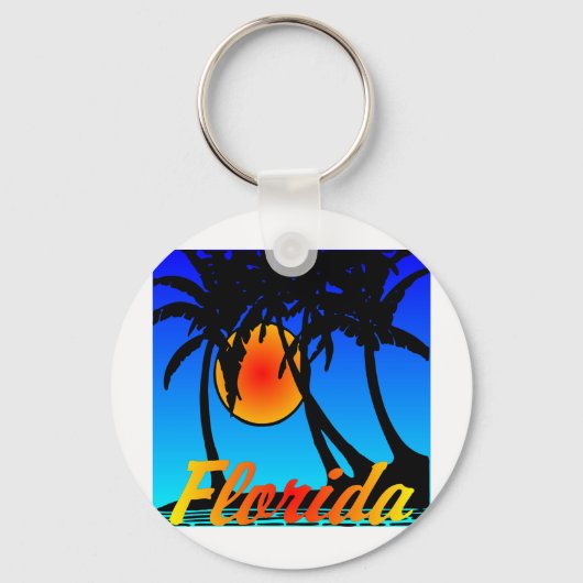 Florida Palm Trees Sunset Schlüsselanhänger (Vorderseite)