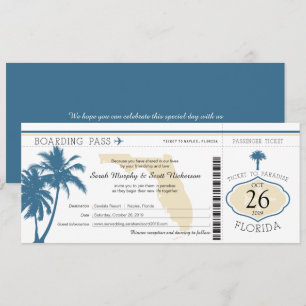 Florida-Palme-Boarding-Durchlauf-Hochzeit Einladung