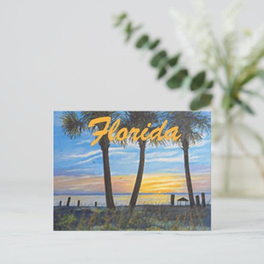 "FLORIDA PALMS SPRING BREAK POSTCARD " POSTKARTE (Stehend Vorderseite)