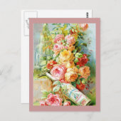 Florida Parfüm Wasser mit Cabbage-Rose Postkarte (Vorne/Hinten)