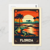 Florida | Patriotischer Geist Vintag Postkarte (Vorne/Hinten)