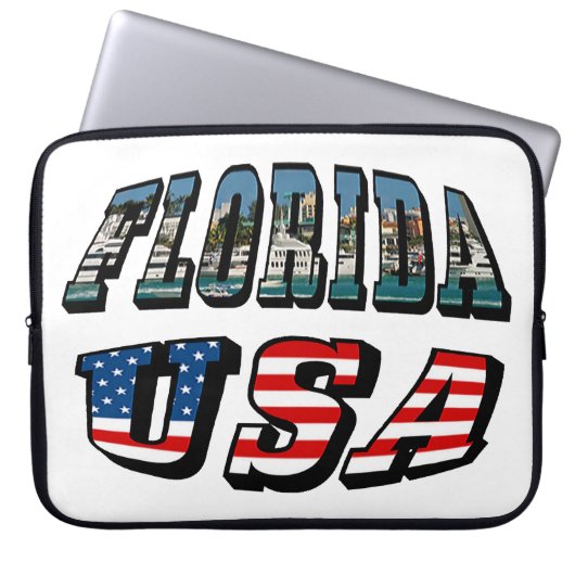 Florida Picture und USA Flag Text Laptopschutzhülle (Vorderseite)