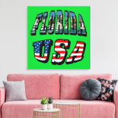 Florida Picture und USA Flag Text Leinwanddruck (Insitu (Wohnzimmer))