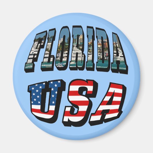 Florida Picture und USA Flag Text Magnet (Vorne)