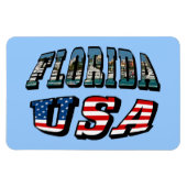 Florida Picture und USA Flag Text Magnet (Horizontal)
