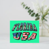 Florida Picture und USA Flag Text Postkarte (Stehend Vorderseite)
