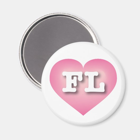 Florida Pink Fade Heart - I Liebe FL Magnet (Vorderseite/Rückseite)