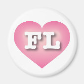 Florida Pink Fade Heart - I Liebe FL Magnet (Vorne)