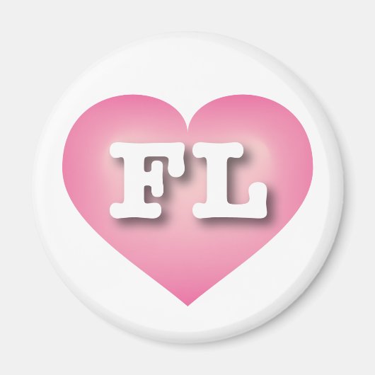 Florida Pink Fade Heart - I Liebe FL Magnet (Vorne)