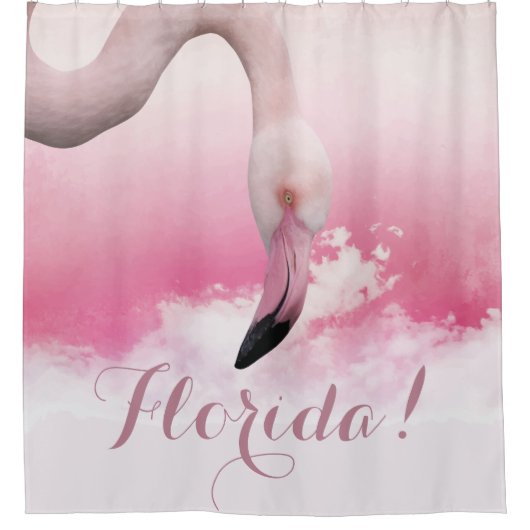 Florida Pink Flamingo Duschvorhang (Vorderseite)