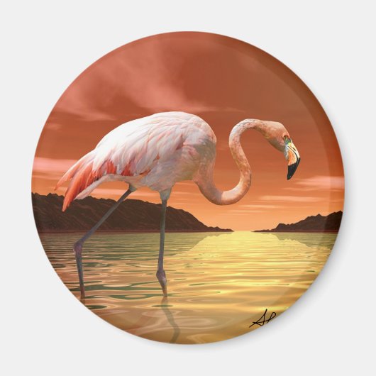 Florida Pink Flamingo Magnet (Vorne)