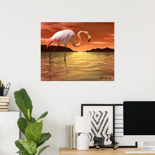 Florida Pink Flamingo Poster (Heimbüro)