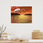 Florida Pink Flamingo Poster (Küche)