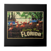 Florida Pink Flamingos Fliese (Vorderseite)