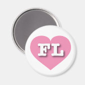 Florida Pink Heart - I Liebe FL Magnet (Vorderseite/Rückseite)