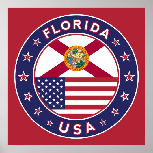 Florida, Plakat, mittelgroß, rot, 60 cm Poster (Vorne)