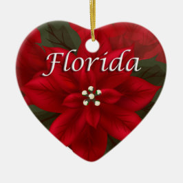 Florida Poinsettia Herz Keepake Ornament