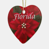 Florida Poinsettia Herz Keepake Ornament (Links)