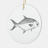 Florida Pompano Logo (Line Art. Keramik Ornament (Links)