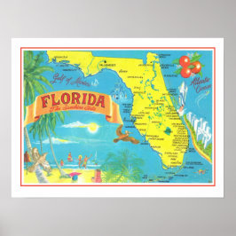 Florida Postcard Karte 18x24 Poster Print