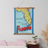 Florida Postcard Wandteppich Mit Holzrahmen (Schlafzimmer)