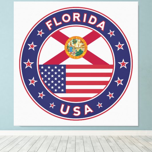 Florida, Poster, Leinwand, Quadrat, groß, Leinwanddruck (Insitu (Holzboden))