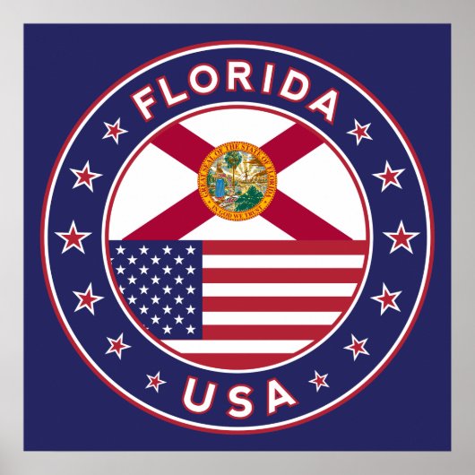 Florida, Poster, mittelgroß, blau Poster (Vorne)